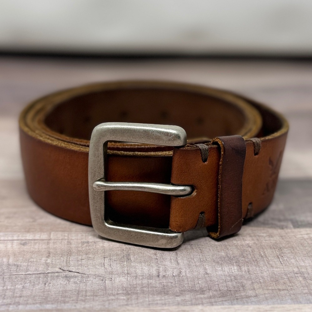 American Eagle Mens Leather Belt 38 Rugged Outdoor Western Gorpcore Streetwear